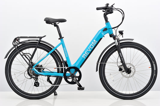 Revom ST04 Ebike Electric Bike in Blue Side View