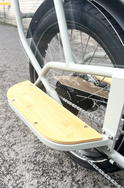 Revom C1 eCargo Ebike Electric Bike in Grey View of Rear Footrests