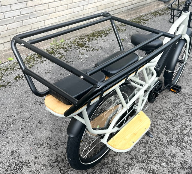 Revom C1 eCargo Ebike Electric Bike in Grey View of Rear Basket and Seat 