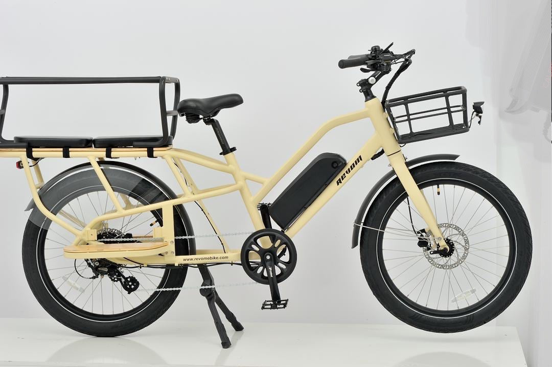 Revom C1 eCargo Ebike Electric Bike in Cream Side View