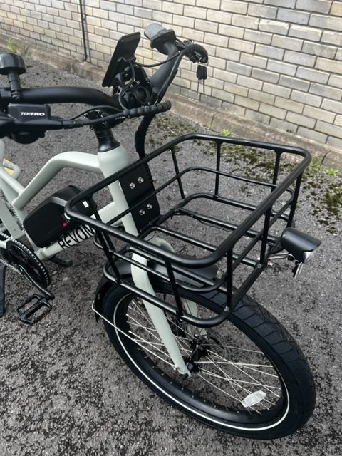 Revom C1 eCargo Ebike Electric Bike in Grey View of Front Basket