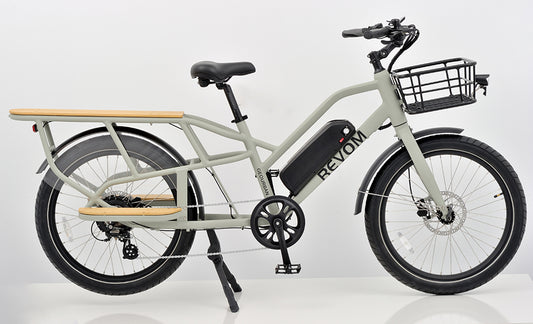 Revom C1 eCargo Ebike Electric Bike in Grey Side View