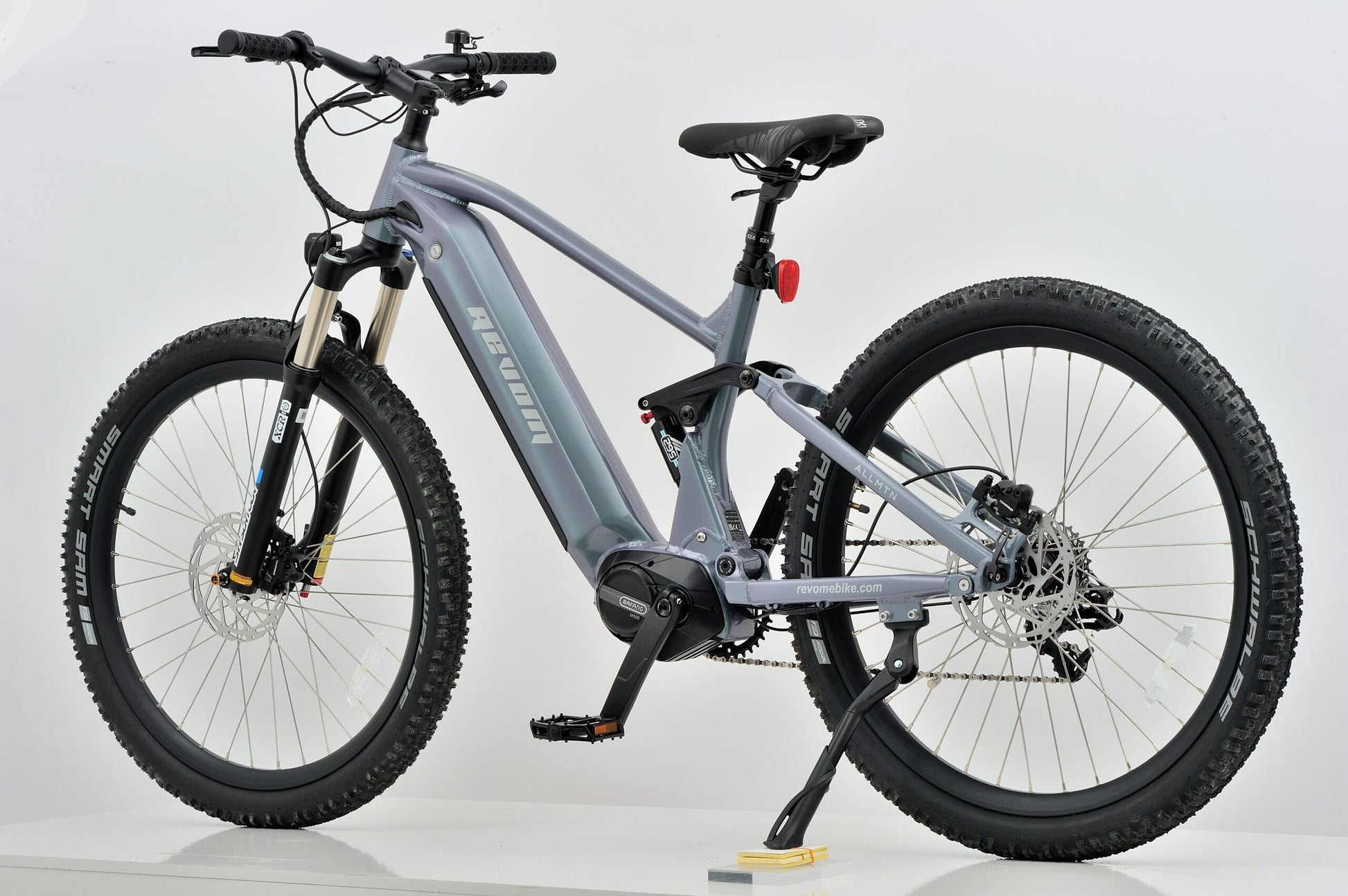 Revom M1 Full Suspension eMTB Ebike Electric Bike in Grey Side View 