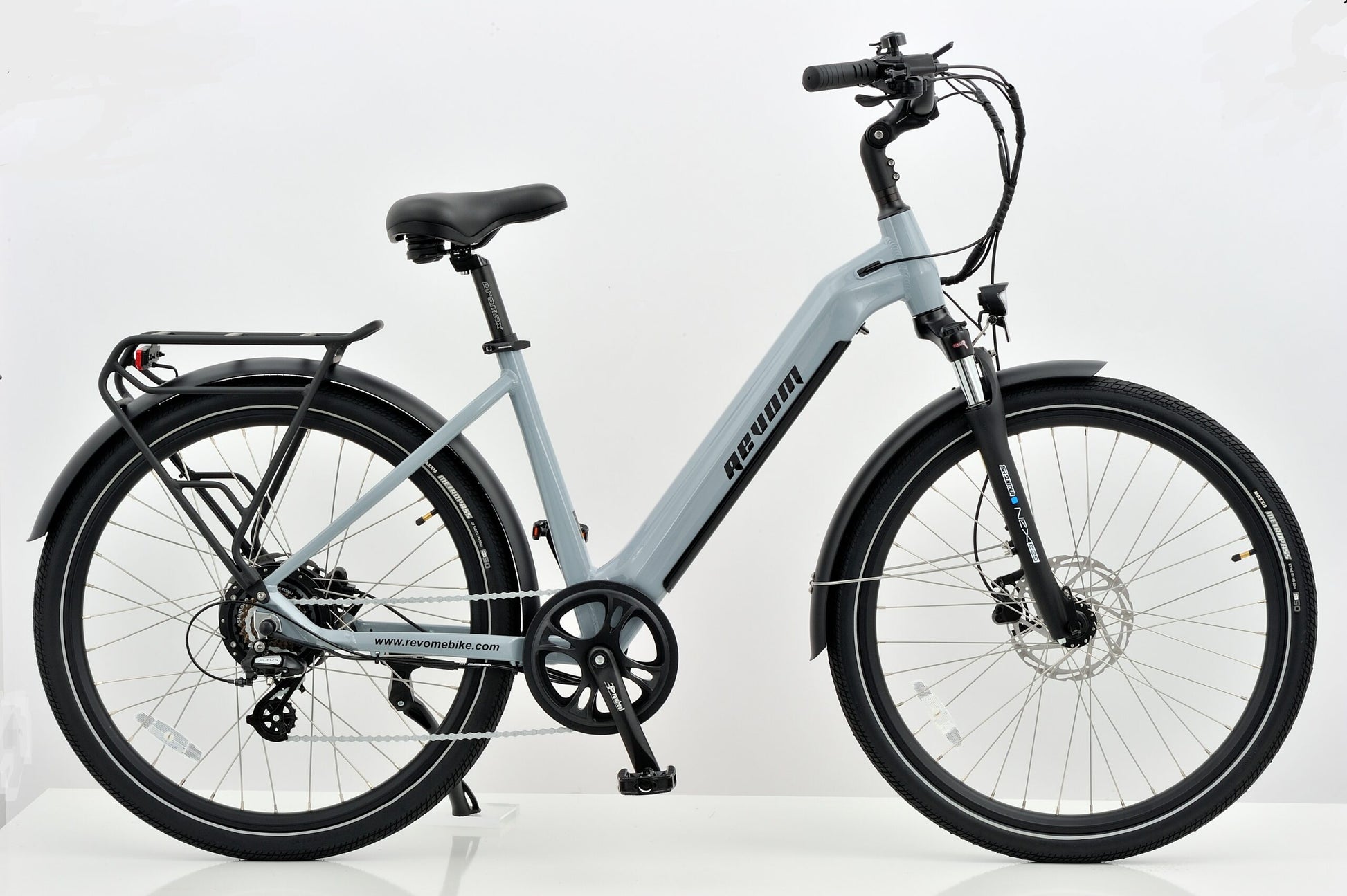Revom U1 Ebike Electric Bike in Light Grey Side View