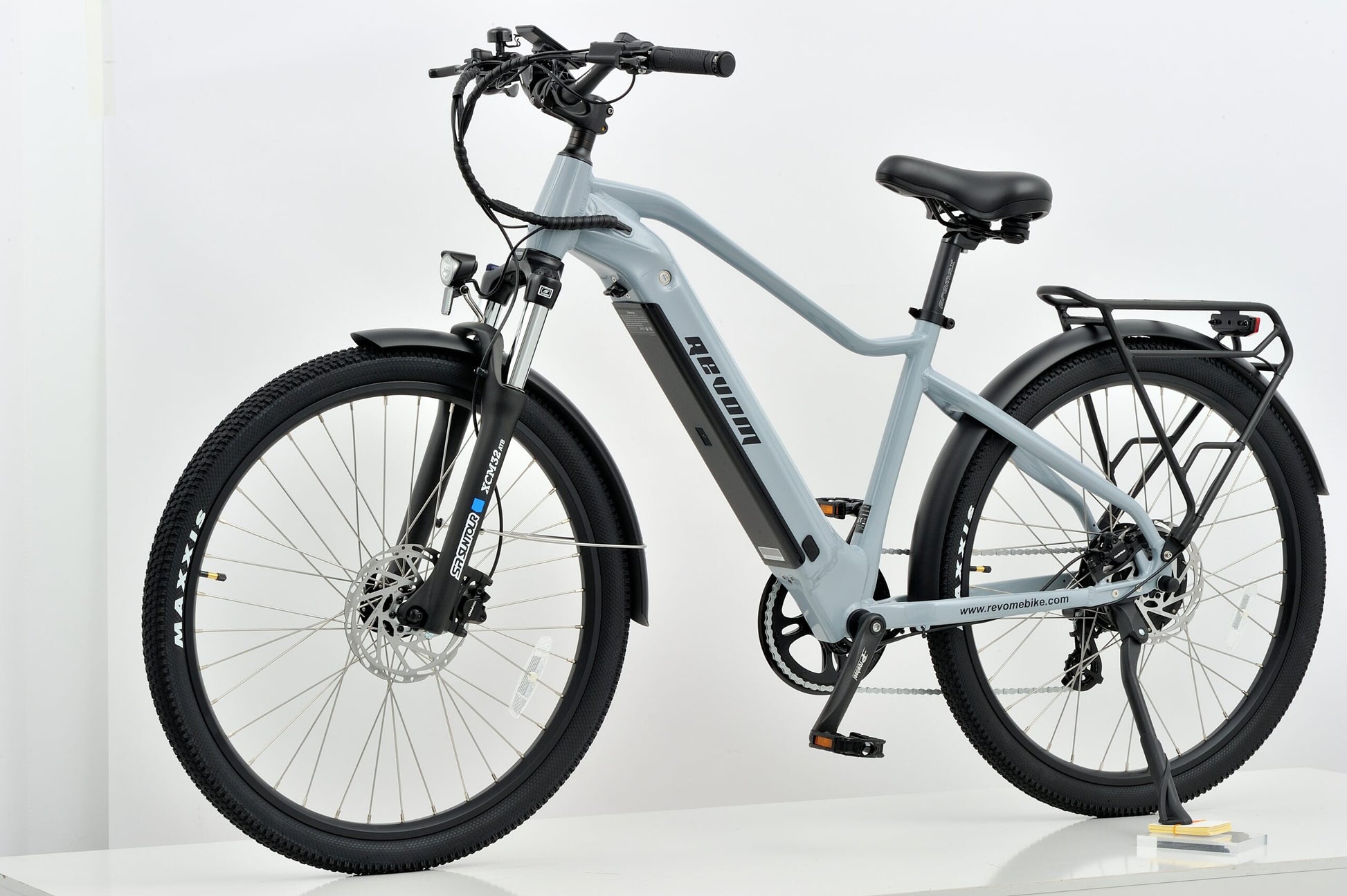 Revom U2 Ebike Electric Bike in Light Grey Side View