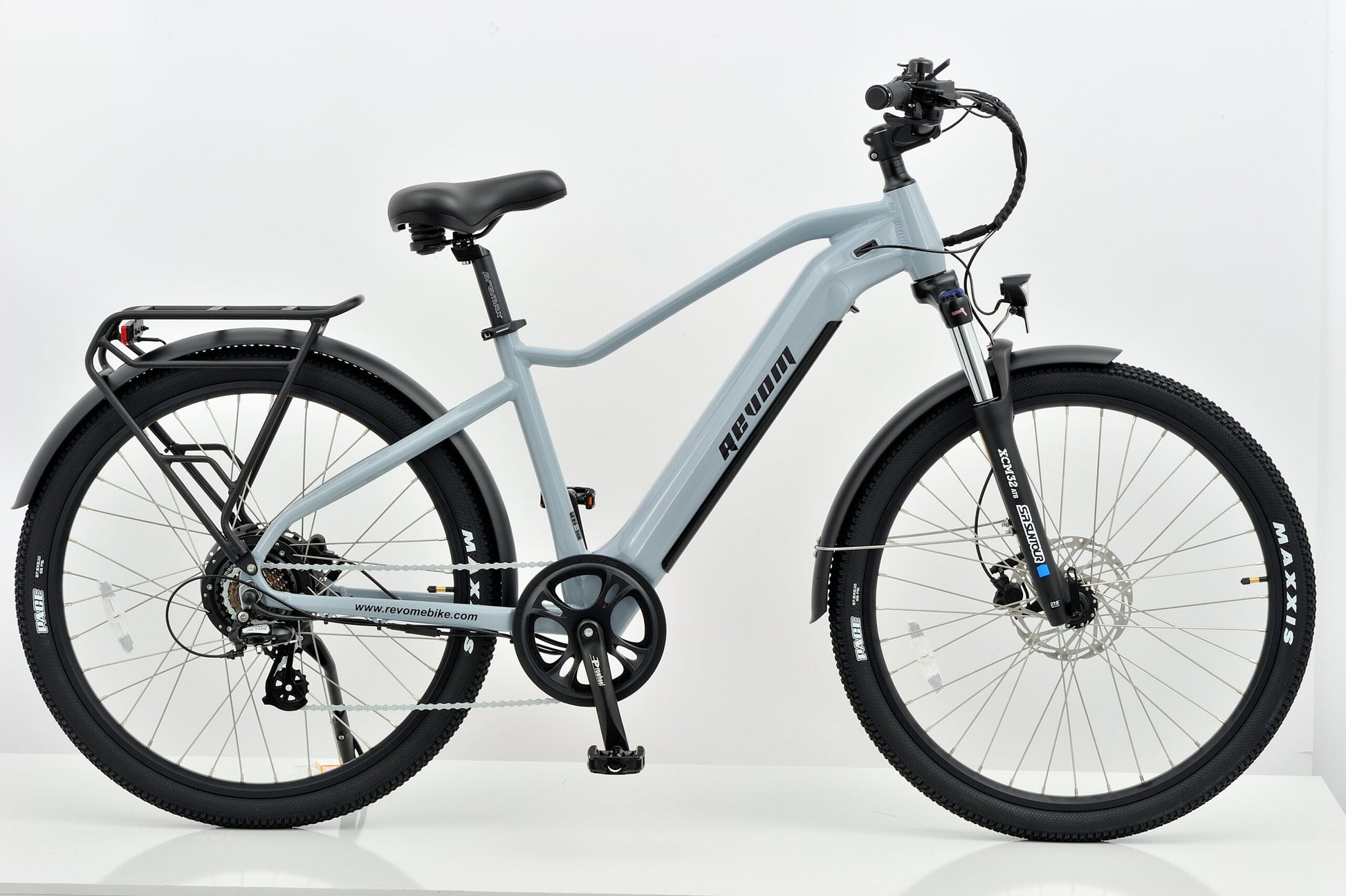 Revom U2 Ebike Electric Bike in Light Grey Side View
